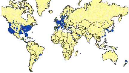 Distribution of internet coverage